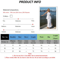 LIZAKOSHT  -  Women's Sleeveless Vest High Waisted Skirt 2-Piece Set Spring Summer New Linen Casual Suit Fashion Office Lady Vest Set