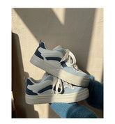 LIZAKOSHT Blue Platform Sneakers Kawaii Women Sports Shoes Casual Flats Vintage Vulcanize Korean Harajuku Tennis Female Footwear