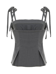 LIZAKOSHT - Lace Cute Bow Sexy Camisoles Slim Y2K Aesthetic Backless Top Women's Vest Hot Chic Sweet Casual Lace Up Outfits