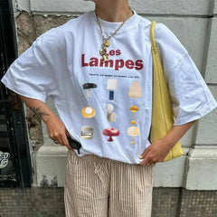 LIZAKOSHT - T-shirt Women Fashion T-shirt Hip Hop Short Sleeve Letter Print T Shirt Oversized Camiseta Hombre Girls Top