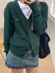 LIZAKOSHT - Women Sweater Fashion Winter Ladies Casual Long Sleeves Cardigan Vintage Single-breasted Sweater For Women's Outwears