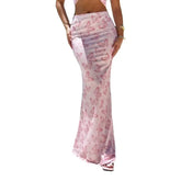 LIZAKOSHT - Fashion Butterfly Printed Skirts Womens Long Skirts For Women Summer Ladies Jupe Bodycon Knit Hip Skirt Beach Saia