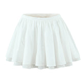 LIZAKOSHT - Ballet Girl White Cotton Spliced Lace Lining Mini Skirt Women Ball Gown Umbrella Skater Skirts with Shorts underwear Summer