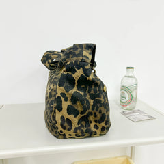 LIZAKOSHT - Large Capacity Leopard Hobo Bags Women Korea Style Cloth Shoulder Bags Lazy Style Canvas Leisure Or Travel Bags Shopper Packages