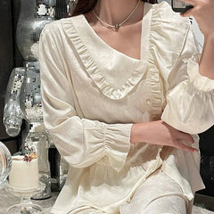 LIZAKOSHT - Thin Section Jacquard Women's Pajamas Sets Spring and Fall Senior Sense of Elegance Thin Section of Ice Silk Home Wear Sleepwear