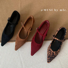 LIZAKOSHT - Fashion Brand Leopard Flats Shoes Women Ballerina Loafer Slip On Soft Moccasins Pointed Toe Mary Jane Dress Red Brown Mujer