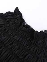 LIZAKOSHT  -  Elegant Pleated Lace Up Top Women Hallow Out Solid Short Sleeve High Neck Shirts Female Spring summer Versatile Street Tops