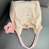 LIZAKOSHT - Spring and summer new bag girl cartoon portable shoulder canvas bag large capacity versatile commuter underarm tote women