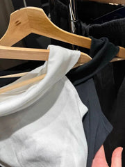 LIZAKOSHT - Woman Black Strapless Cropped T-shirts 2024 Summer Slash Neck Cotton Slim Tee Shirts Sweet Streetwear Preppy Style Crop Tops Y2k