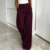 LIZAKOSHT - High Quality Commuter Women's Spring/summer High Waisted Narrow Version Wide Leg Pants with A Hanging Feel