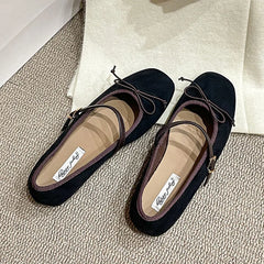 LIZAKOSHT - Fashion Buckle Strap Women Mary Janes Flats Dress Shoes Round Toe Female Flats Soft Ladies Lolita Shoes New Spring Autumn