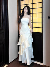 LIZAKOSHT - Women Spring Summer French Spaghetti Strap Long Dresses Elegant Female Slim Chic Party Prom Robe Fashion One Piece Clothing