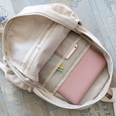 LIZAKOSHT - Solid Color Waterproof Women Backpack Travel Bag Backpacks Schoolbag for Teenage