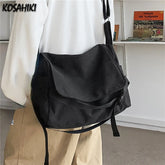LIZAKOSHT - High-capacity Vintage Men Casual Messenger Bags All Match Y2k Aesthetic Women Shoulder Bag New Trendy Simple Handbags Crossbody