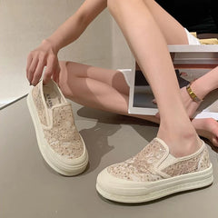LIZAKOSHT - Female Footwear Transparent Women's Shoes Off White Loafers High on Platform Clear Fashion Korean Luxury Cheap Y2k Sale 39