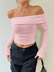 LIZAKOSHT  -  Casual Solid Sweater Women Knitted Slim Pullover Long Sleeve Tops Autumn Winter Butterfly Neck Jumper Female