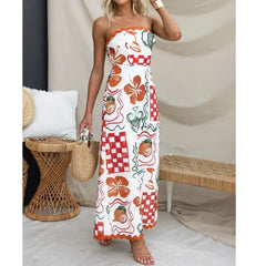 LIZAKOSHT - Hot Selling Spring and Summer New Fashionable Chest Hugging Pleated Casual Dress INS Holiday Loose Women's Dress