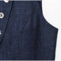 LIZAKOSHT - Solid Single Breasted Waistcoat Pants Set Women Fashion Sleeveless Tank Top Button Straight Trousers 2025 Lady Casual New Suit