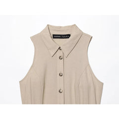 LIZAKOSHT - New Summer Dresses Women's Fashion Slim Elegant Mini Youth Women's Holiday Dress Street Chic Belt Decoration Dress