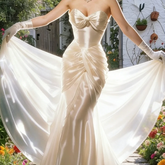 LIZAKOSHT - Elegant V-Neck Ruched Sleeveless Mermaid Formal Evening Dresses Birthday Party Prom Gowns Customized