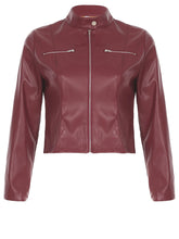 LIZAKOSHT - Women's PU Leather Jackets Streetwear Basic Zipper Coats Autumn Vintage Solid Outerwear Y2k Clothes Aesthetic 90s Tops