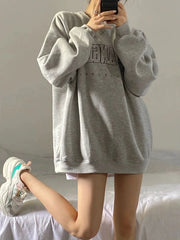 LIZAKOSHT - Retro Sweatshirt Women New Fall and Winter Thickened American Loose Hundred with Pullover Niche Fashion Tops Clothes Sweatshirt