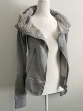 LIZAKOSHT - American Retro Solid Color Zipper Slim Sweatshirt Stylish Zippered Hooded Lambswool Sweatshirt Harajuku Hip Hop Y2k Sweatshirt