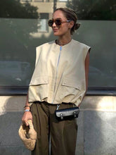 LIZAKOSHT - Autumn Vest Women Vintage Sleeveless Jacket Female Casual Loose Basic O-Neck Coat Ladies Elegant Fashion Vest Tops Streetwear