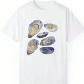 LIZAKOSHT - Beautiful Seashell Pattern Print Tee Casual Short Sleeve Womens Tshirt Streetwear Comfortable Graphic Tops Vintage Loose T-Shirt