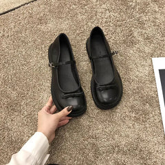 LIZAKOSHT - Ladies Summer Footwear Cute Japanese Style Lolita Shoes for Women 2024 with Bow Round Toe Kawaii Gothic Black Low Heel Elegant E