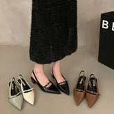LIZAKOSHT - Women Sandals Fashion Slingback Woman Mules Shoes Pumps Dress Shoes Pointed Toe Elegant Low-heel Shoes New Woman Shoes