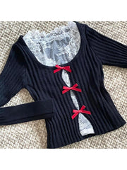 LIZAKOSHT - Autumn Winter Women Two Piece Sets Sweater Ballet Core Jumper Knitwears 2000s Aesthetic Y2k New Harajuku Fashion E-girl Gyaru