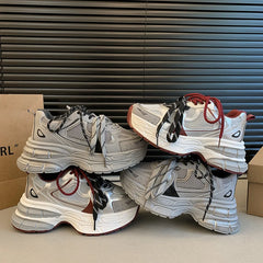 LIZAKOSHT - Fashion Thick Platform Shoes Women Sneakers Cross Lace-Up Casual Shoes Flats Tenis Feminino Comfortable Women Sneakers