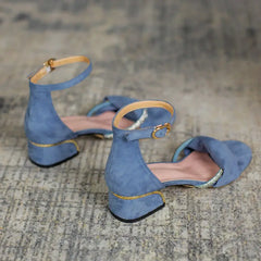 LIZAKOSHT - Summer 2024 Block Heel Sandals for Woman Chunky Women's Shoes with Medium Heels Footwear Office Work Diamond Rhinestones Thick H