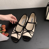 LIZAKOSHT  -  Women Flats Shoes Fashion Brand Shallow Ballet Wedge Heel Ladies Shoes Spring Mary Jane Bow Knot Shallow Ballerina Casual Mujer