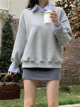 LIZAKOSHT - Preppy Style Women Sweatshirts Chic Loose New Spring 2023 All Match OL Gentle Casual Office Lady High Street