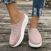 LIZAKOSHT - Low Shoes Woman Cover Toe Massage Slippers House Rome Cotton Fabric Hoof Heels Rubber Slides Shoes Low Home Slippers Women'