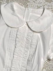 LIZAKOSHT - Mini Dresses Solid Spring Summer Ruffles Vintage Japanese Style Women Dress Peter Pan Collar Sweet Vestidos Mujer