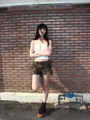 LIZAKOSHT  -  American Retro Leopard Print High Waist Shorts Jeans Women's Casual Pockets Hip-hop Summer Straight Y2K Denim Shorts