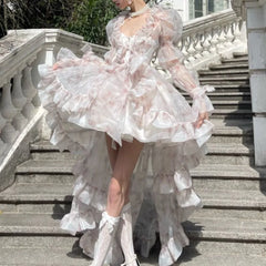 LIZAKOSHT - Small Dress Trailing Women's Pettiskirt Nightclub Party Birthday Wear Short Skirt