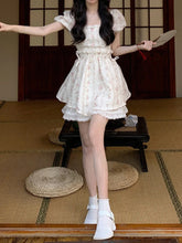 LIZAKOSHT - Summer Floral Sweet Mini Dress Women Square Collar Elegant Party Dress Style Office Lady One Piece Dress Korean Fashion