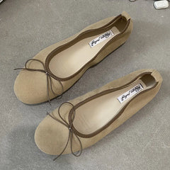 LIZAKOSHT - Spring New Women's Round Toe Vintage Flats Soft Loafers Comfortable Leather Ballet Shoes Female Dress Shoes Mujer New Woman