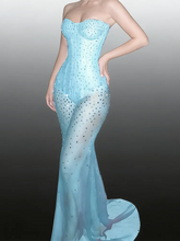 LIZAKOSHT - Elegant Sweetheart Beads Sleeveless Illusion Mermaid Formal Evening Dresses Birthday Party Prom Gowns Customized