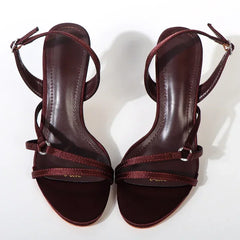 LIZAKOSHT - Fashion Brand Thin Heels Modern Sandals Women Open Toe Elegant Slingbacks Shoes Hollow Fine Strip Designer High Heels Female