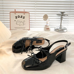 LIZAKOSHT - Summer Women's Shoes Chunky Sandals Female Heel Mary Jane Genuine Leather Retro Pumps 2025 Block African Lolita Closed Latest