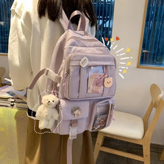 LIZAKOSHT - Student Kawaii Backpack Large Girl Teens Cute College School Bag Women LOT