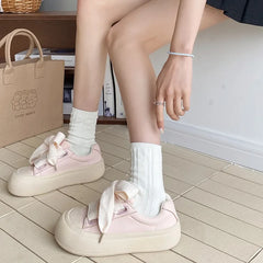 LIZAKOSHT Popular Shoes for Women Spring and Autumn New Super Hot Little White Shoes Hong Kong Style Students' Thick Sole Shoes