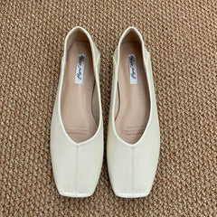 LIZAKOSHT - Spring New Brand Women Flat Shoes Fashion Round Toe Shallow Slip oN Ballerinas Shoes Soft Low Heel Boat Shoes New Woman Shoes