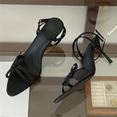 LIZAKOSHT - Sexy Thin High Heels Round Toe Woman Sandals Summer Butterfly-knot Ankle Buckle Strap Striptease Shoes