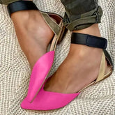 LIZAKOSHT - Pointed Toe Women Sandal Casual Flat Heel Shoes Fashion Hook Loop Ankle Buckle Women's Sandal Trend Shoes